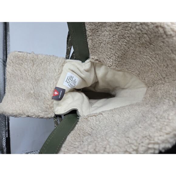 LL Bean Womens Sherpa Lined Green Canvas 12 Inch Waterproof Boots Tek 2.5 sz 10 - Picture 7 of 10